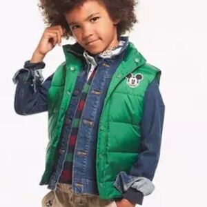 Disney x Janie and Jack Pinewood Green Puffer Vest